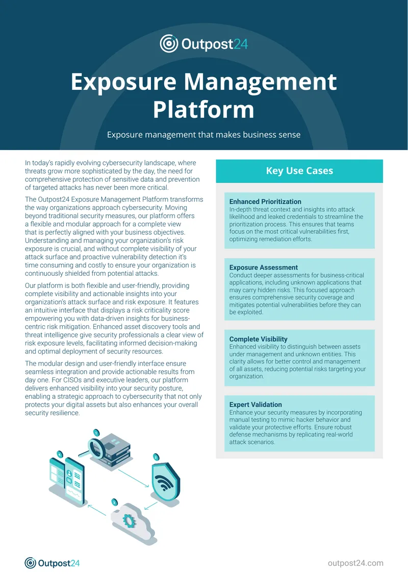 Outpost24 Exposure Management Platform Overview