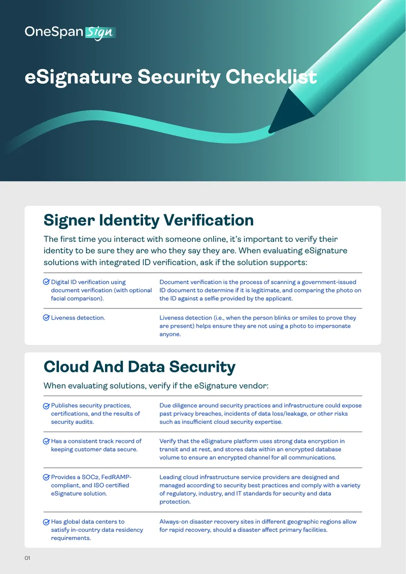eSignature Security Evaluation Checklist