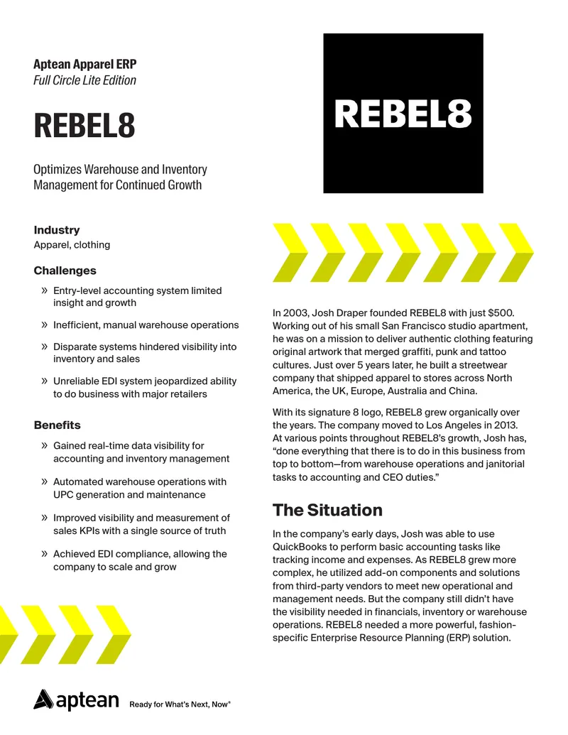 REBEL8 Case Study on Aptean Apparel ERP