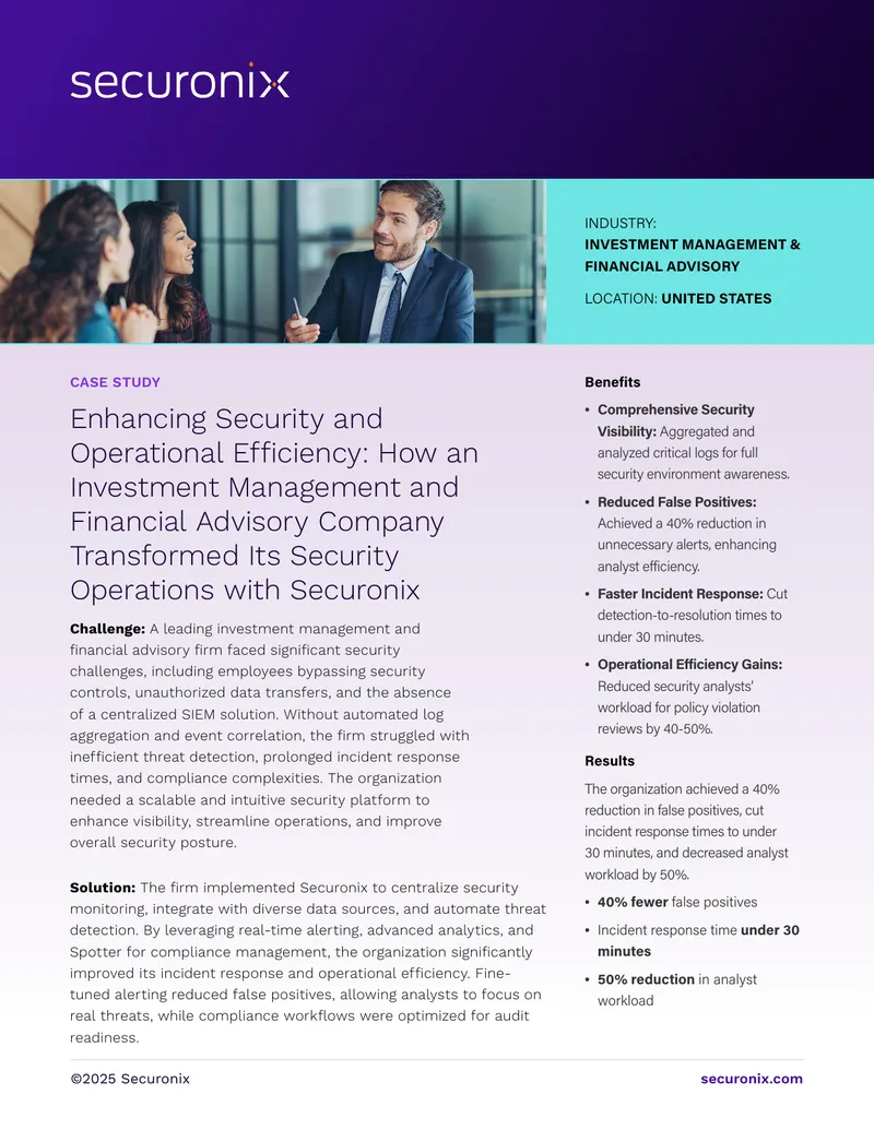 Investment Management Firm Security Operations Case Study