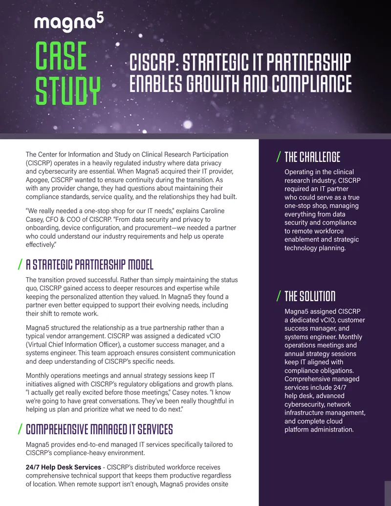 CISCRP Strategic IT Partnership Case Study
