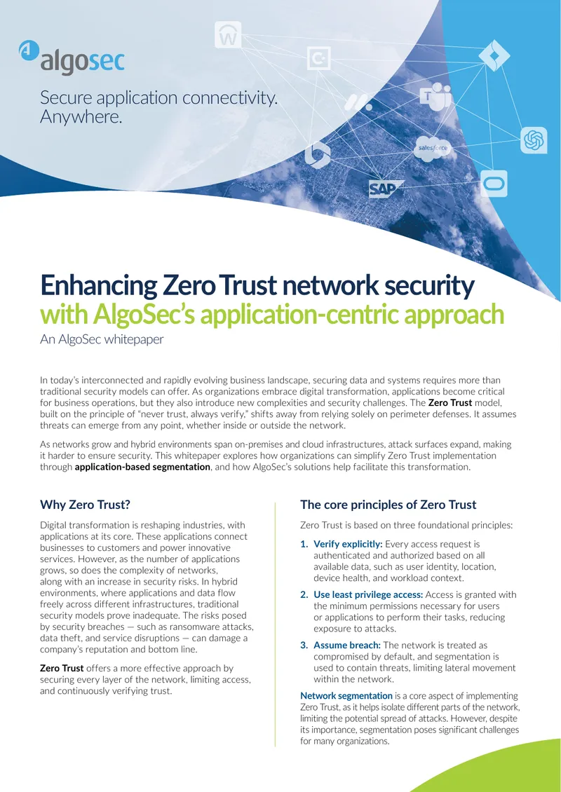 Enhancing Zero Trust Network Security with Application-Centric Approach