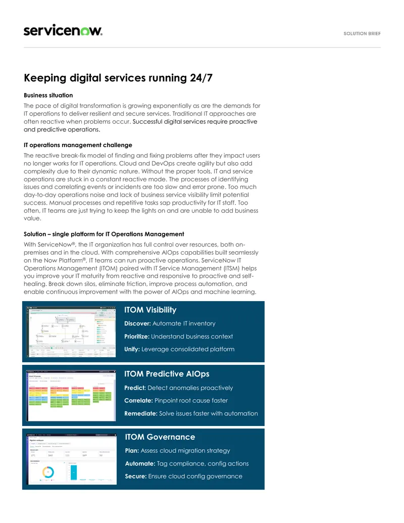 IT Operations Management and Predictive AIOps Overview