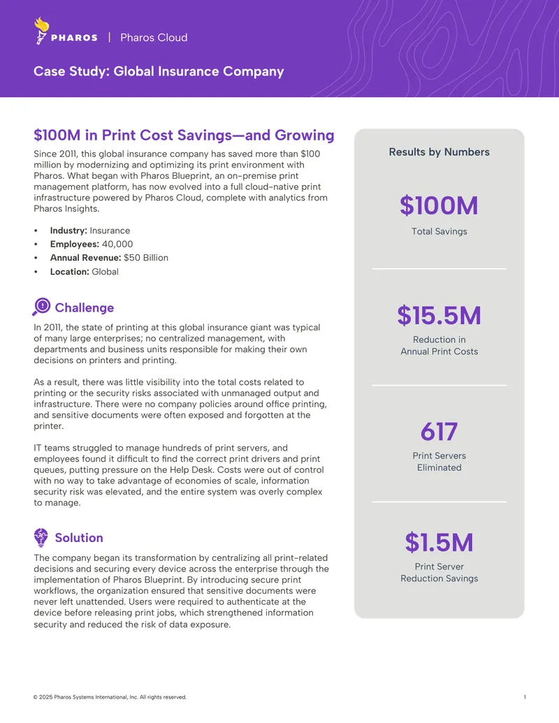 Cost Savings and Print Optimization Case Study