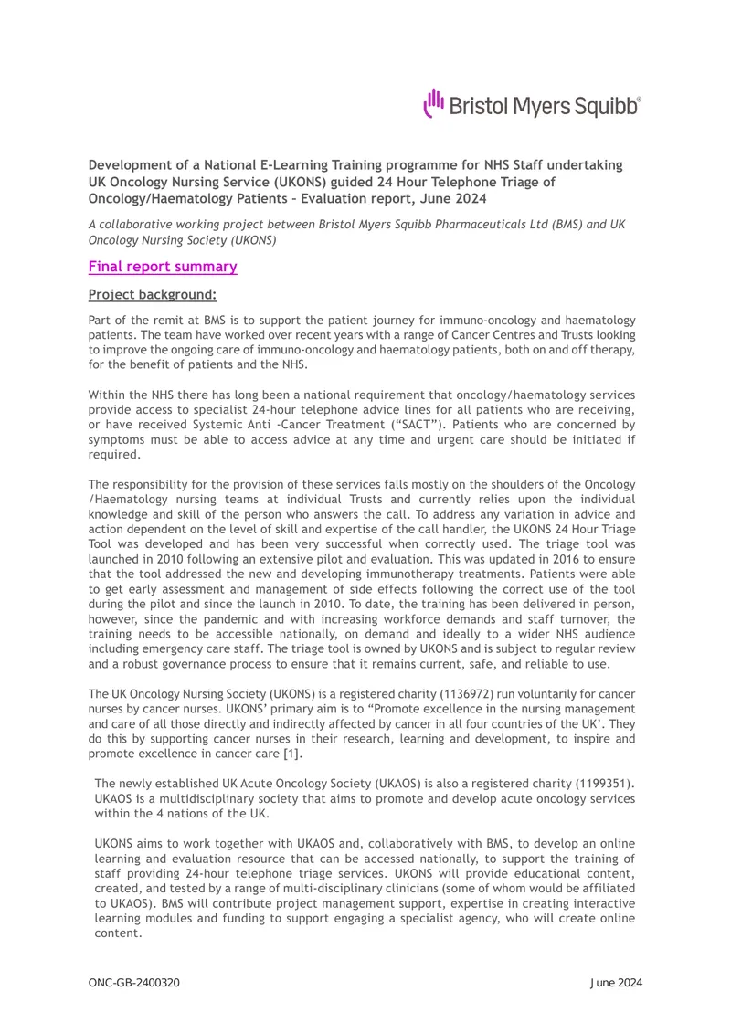 National E-Learning Training Programme for NHS Staff