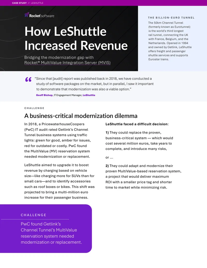 LeShuttle Modernization Case Study with Rocket MVIS