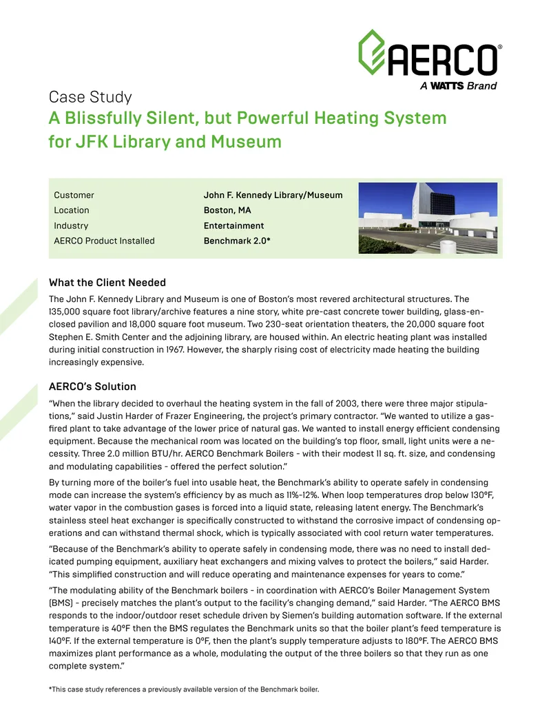 Heating System Overhaul at JFK Library and Museum