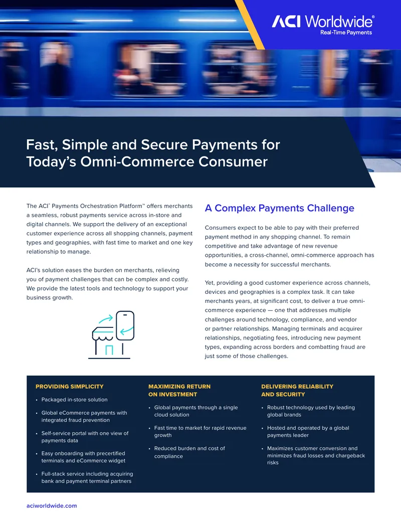 ACI Payments Orchestration Platform Overview preview page 1