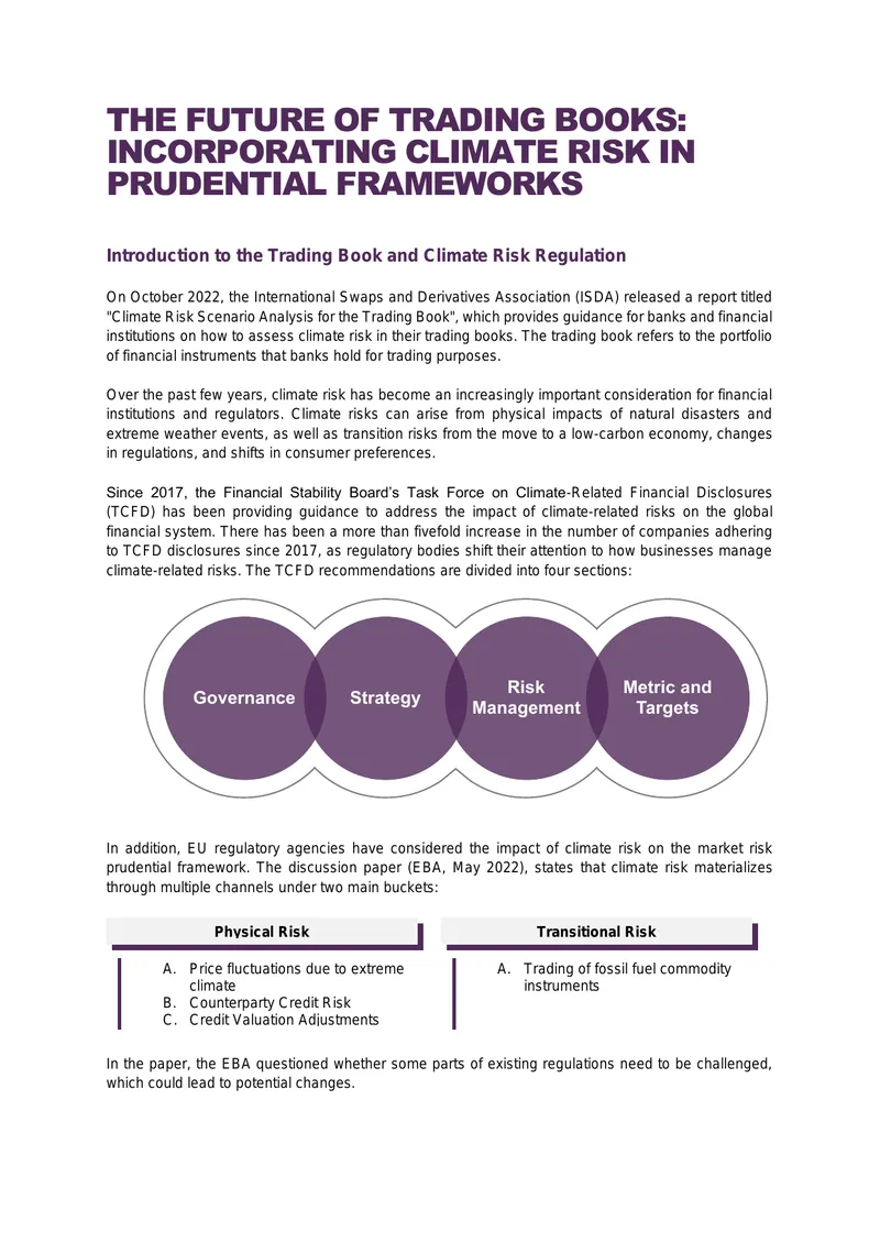 Incorporating Climate Risk in Prudential Frameworks