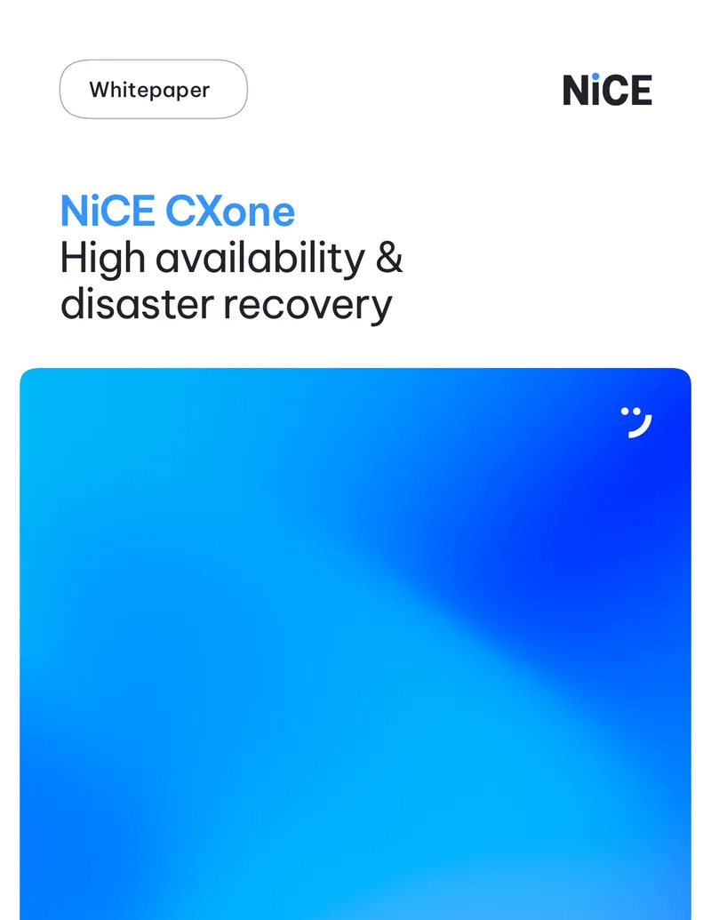 NiCE CXone High Availability and Disaster Recovery Whitepaper