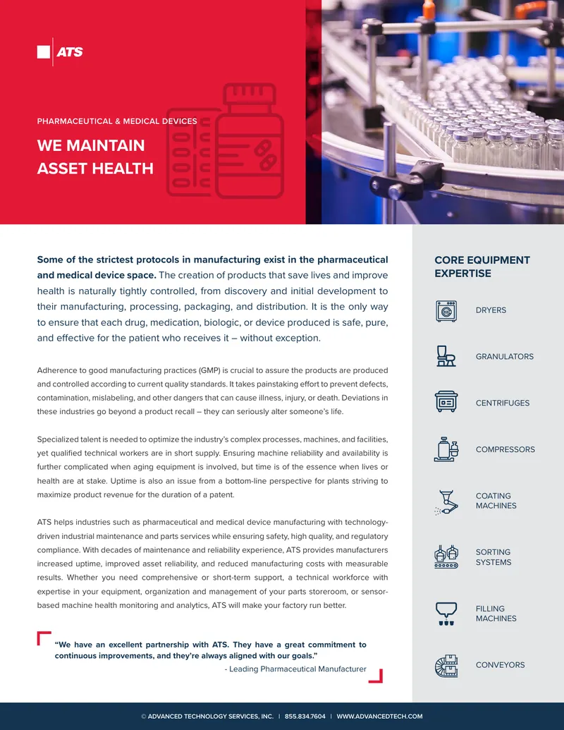 Pharmaceutical and Medical Device Manufacturing Maintenance Solutions