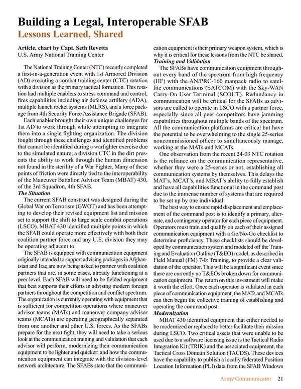 Building a Legal, Interoperable SFAB