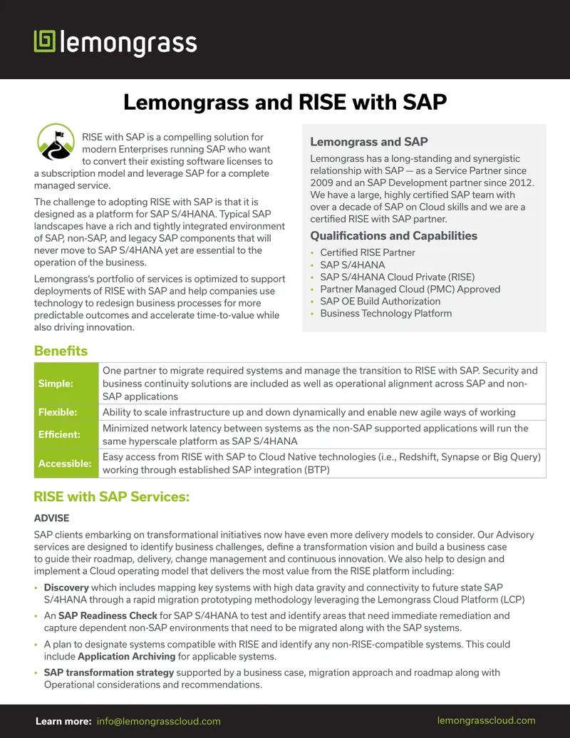 RISE with SAP Service Deployment Overview