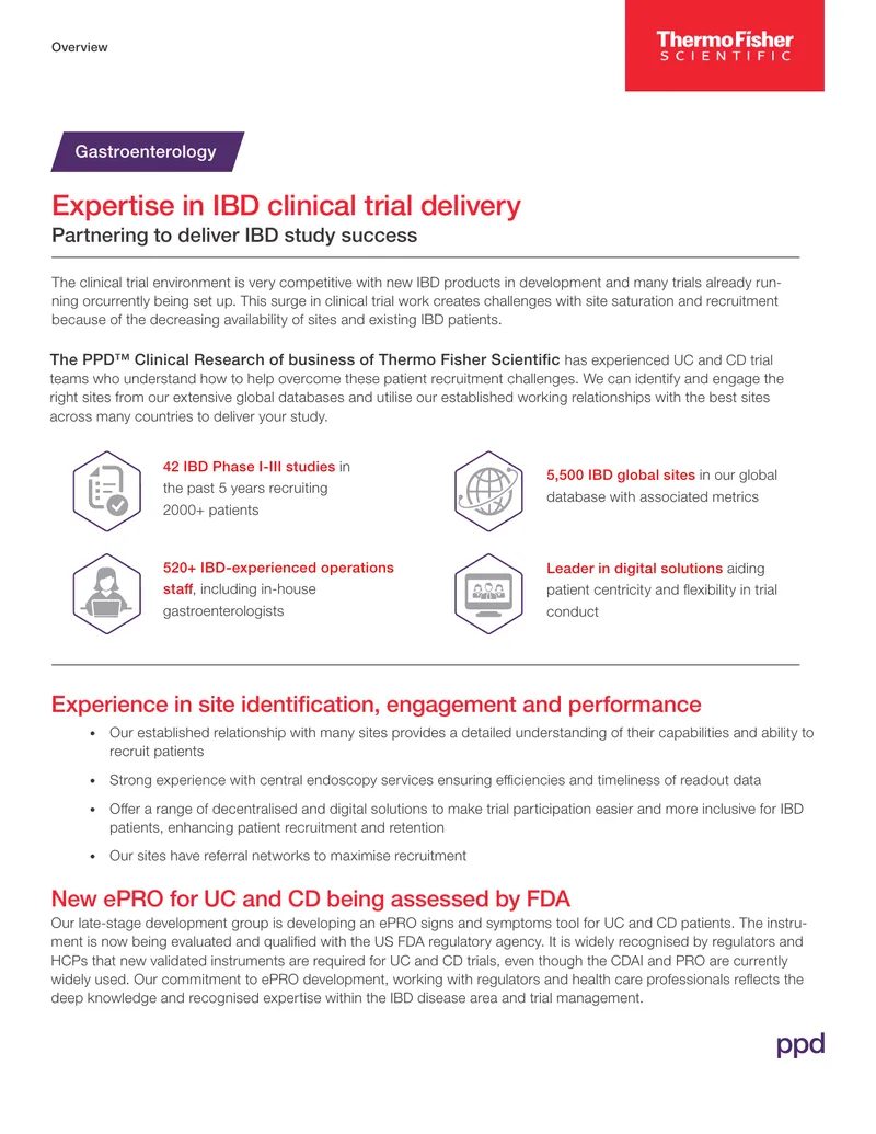 IBD Clinical Trial Delivery Expertise
