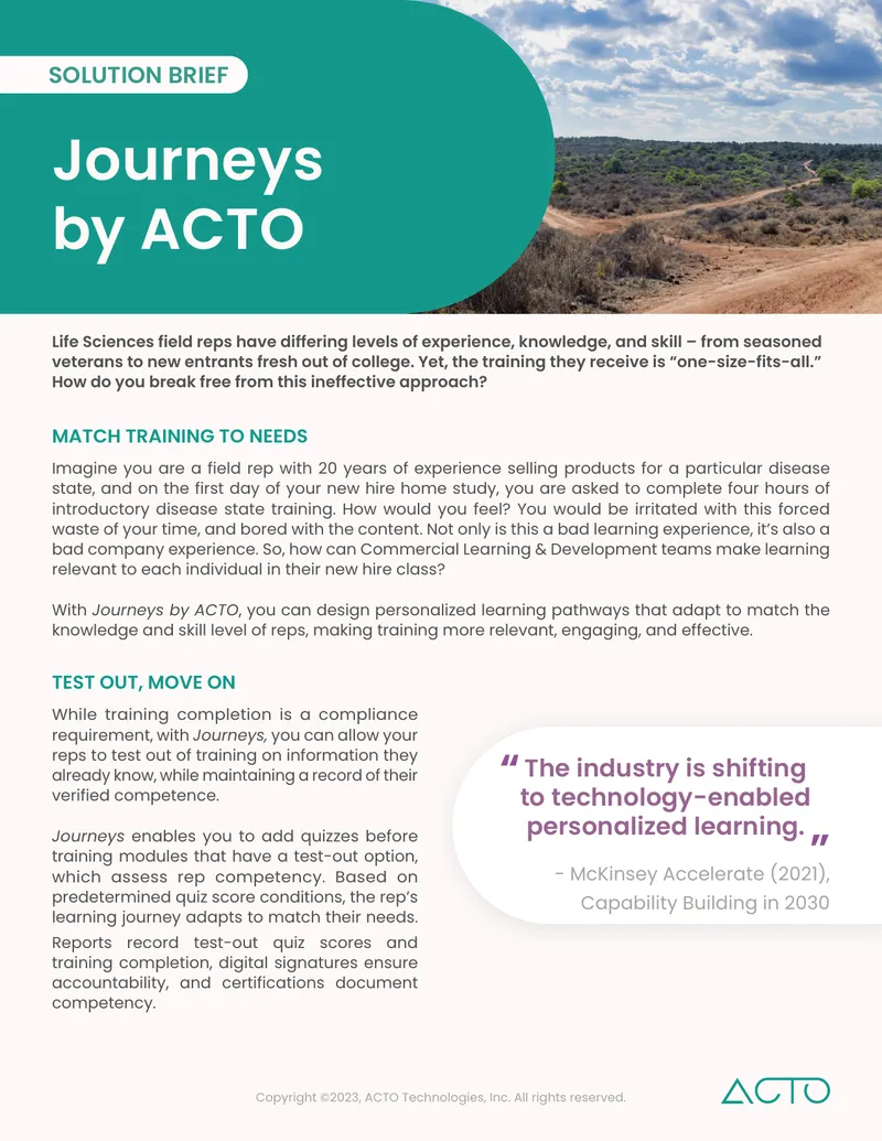 Personalized Learning Pathways for Field Reps