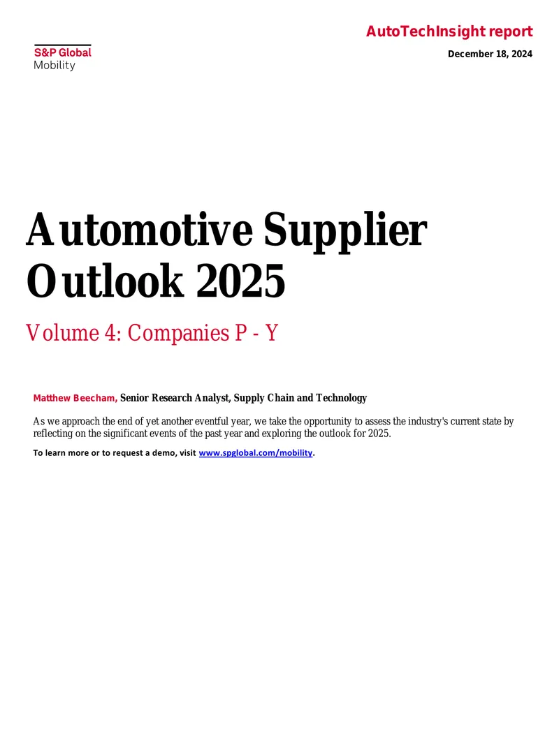 Automotive Supplier Outlook 2025 Report