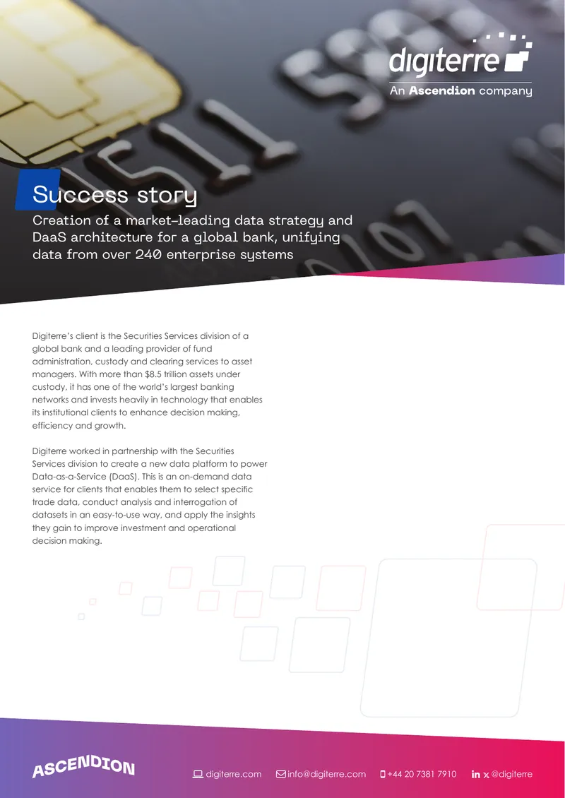 Data-as-a-Service Architecture Development for Banking