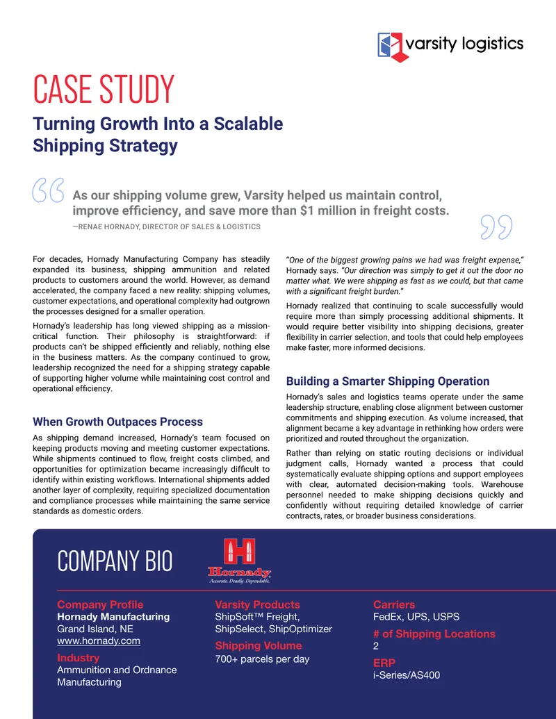 Scalable Shipping Strategy Case Study