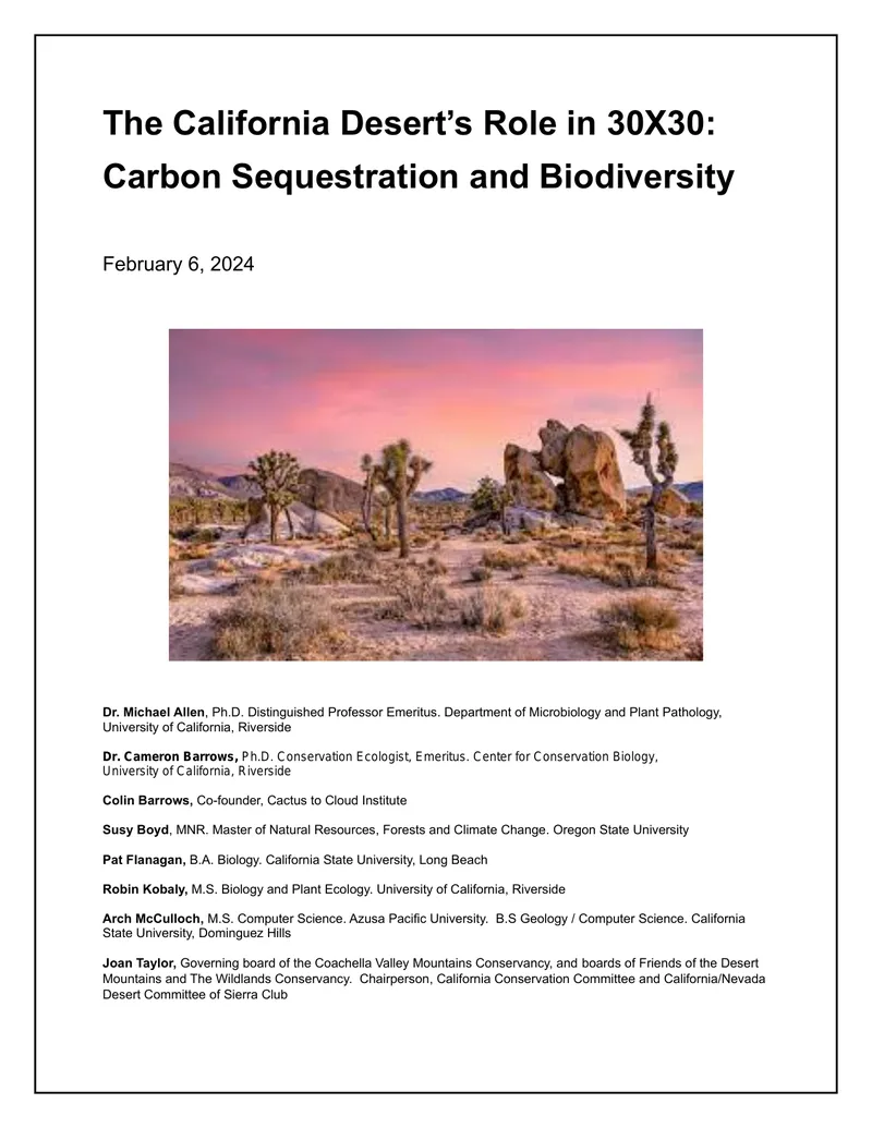 California Desert's Role in Carbon Sequestration and Biodiversity