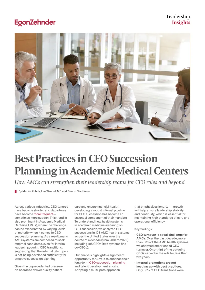 Best Practices in CEO Succession Planning for AMCs