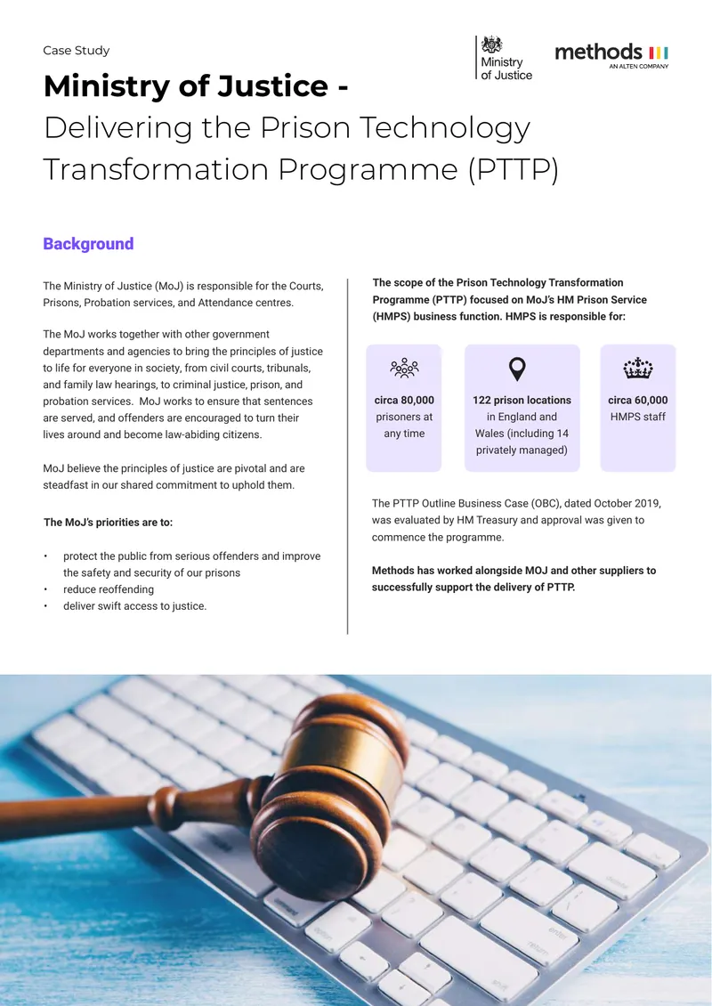 Ministry of Justice Prison Technology Transformation Case Study
