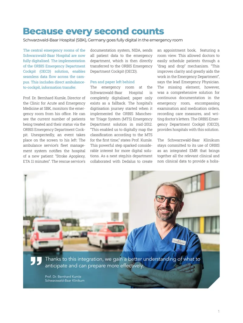 Digital Transformation in Emergency Medicine at Schwarzwald-Baar Hospital