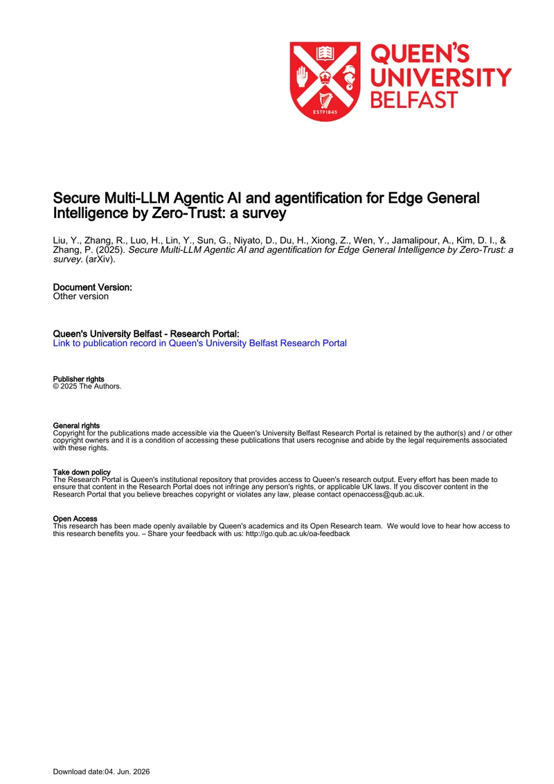 Secure Multi-LLM Agentic AI and Zero-Trust Framework Survey