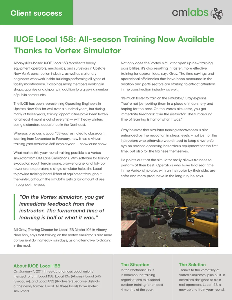 Year-Round Training for Heavy Equipment Operators