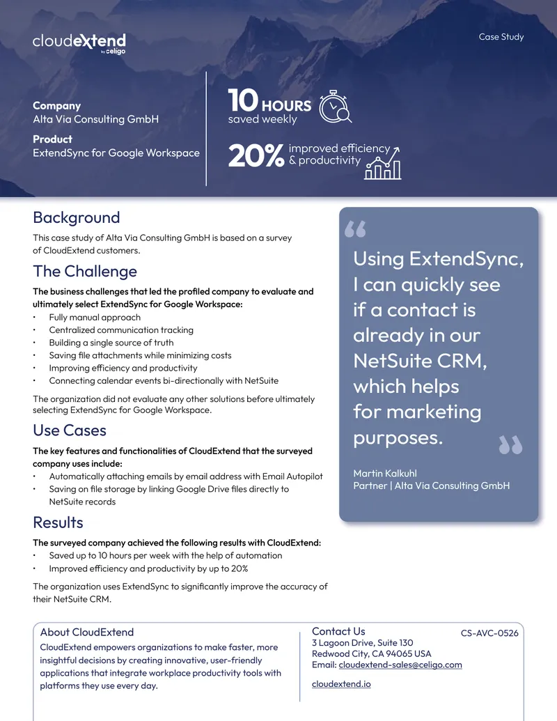 Case Study on ExtendSync for Google Workspace