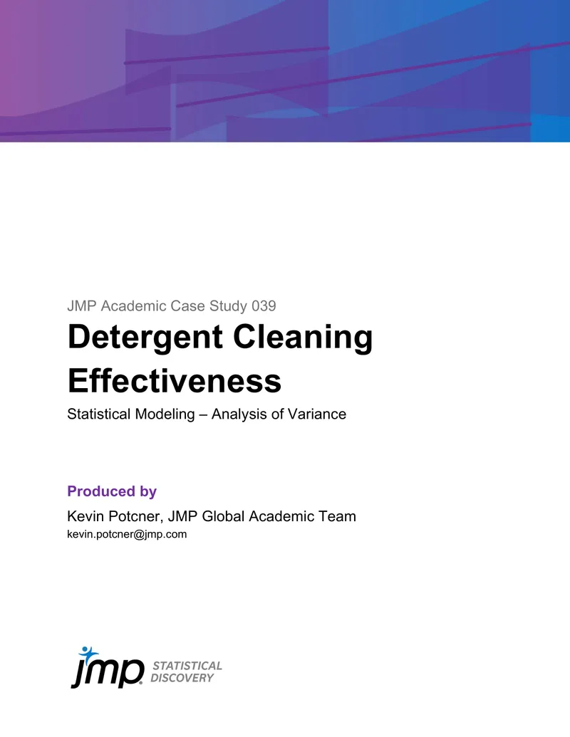 Statistical Modeling of Detergent Cleaning Effectiveness