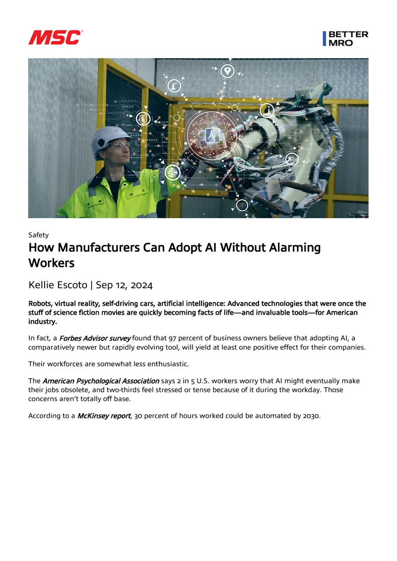 Strategies for AI Adoption in Manufacturing