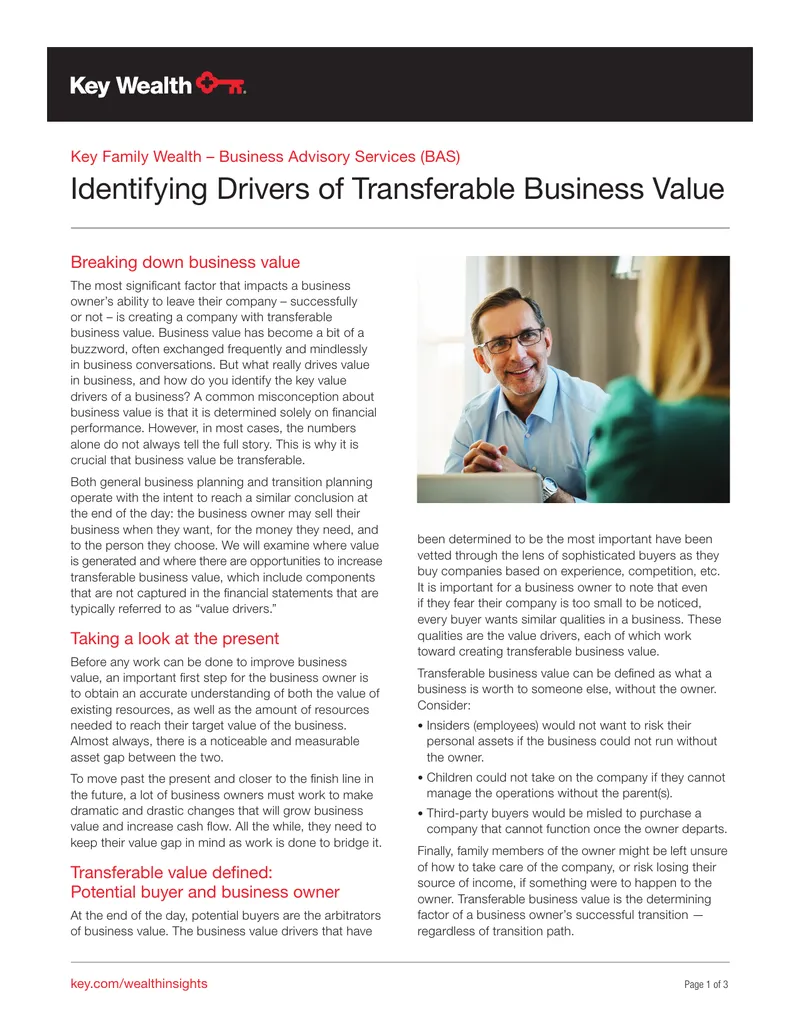 Identifying Drivers of Transferable Business Value