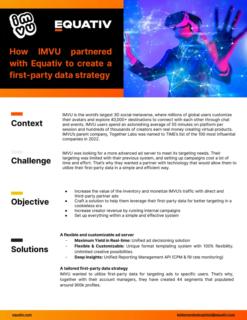 IMVU First-Party Data Strategy Implementation