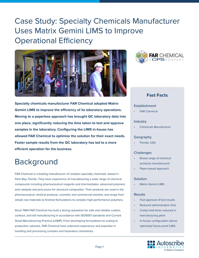 Case Study on FAR Chemical's LIMS Implementation