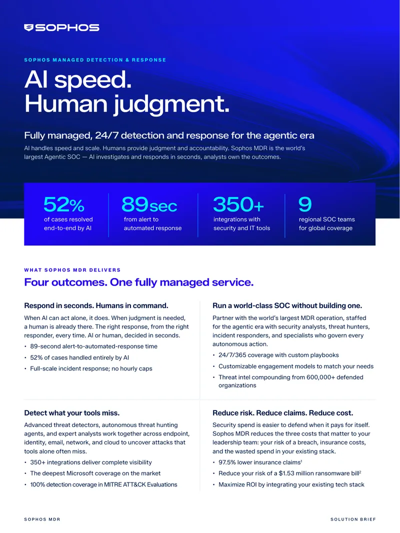 Sophos Managed Detection and Response Solution Brief