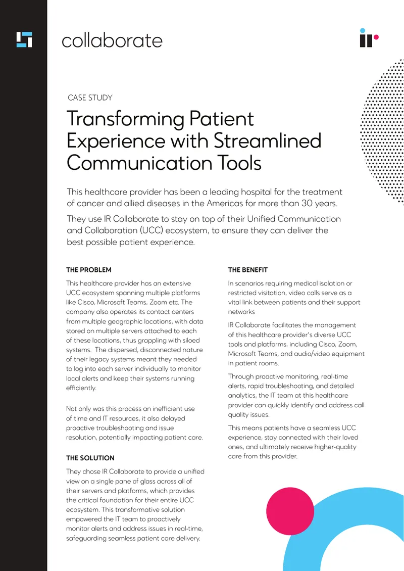 Transforming Patient Experience with Communication Tools
