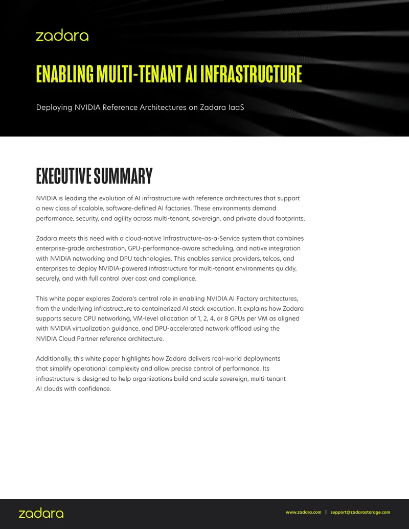 Zadara Infrastructure for NVIDIA AI Factories