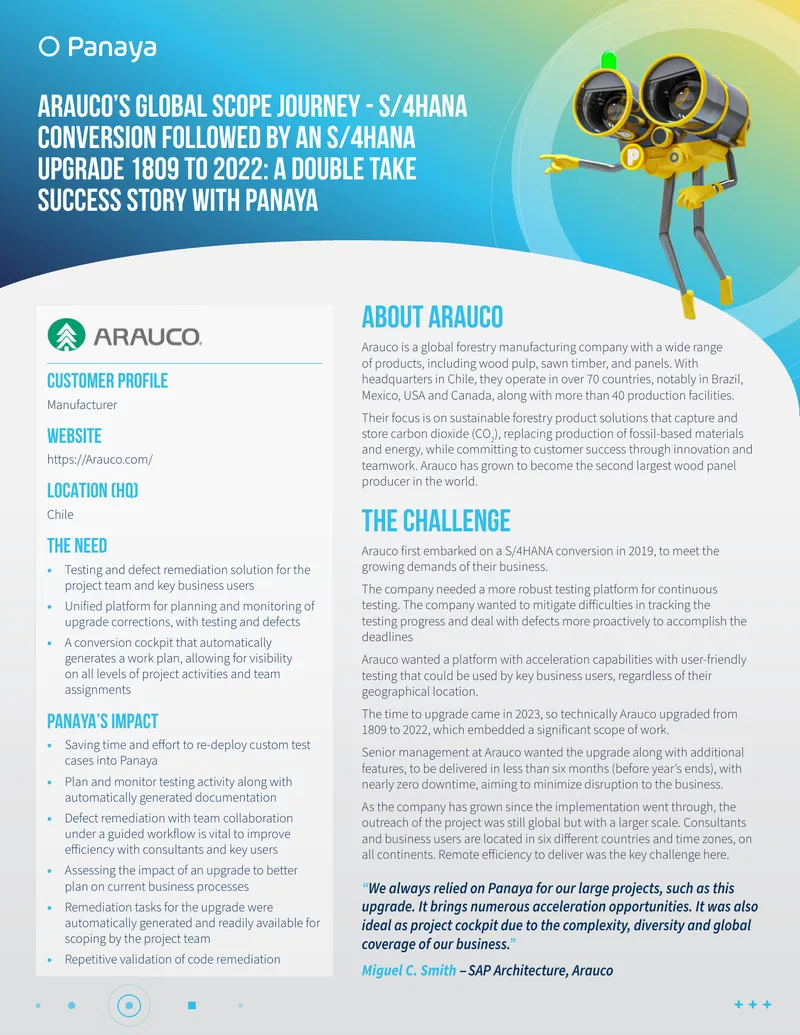 Arauco S/4HANA Upgrade Success Story
