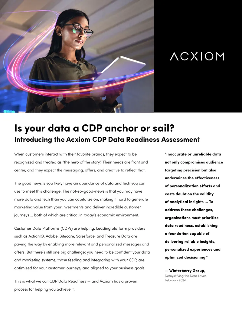 Acxiom CDP Data Readiness Assessment Overview