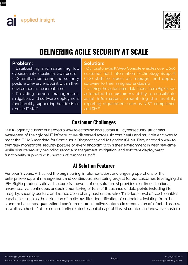 Agile Security Implementation for Global IT Infrastructure