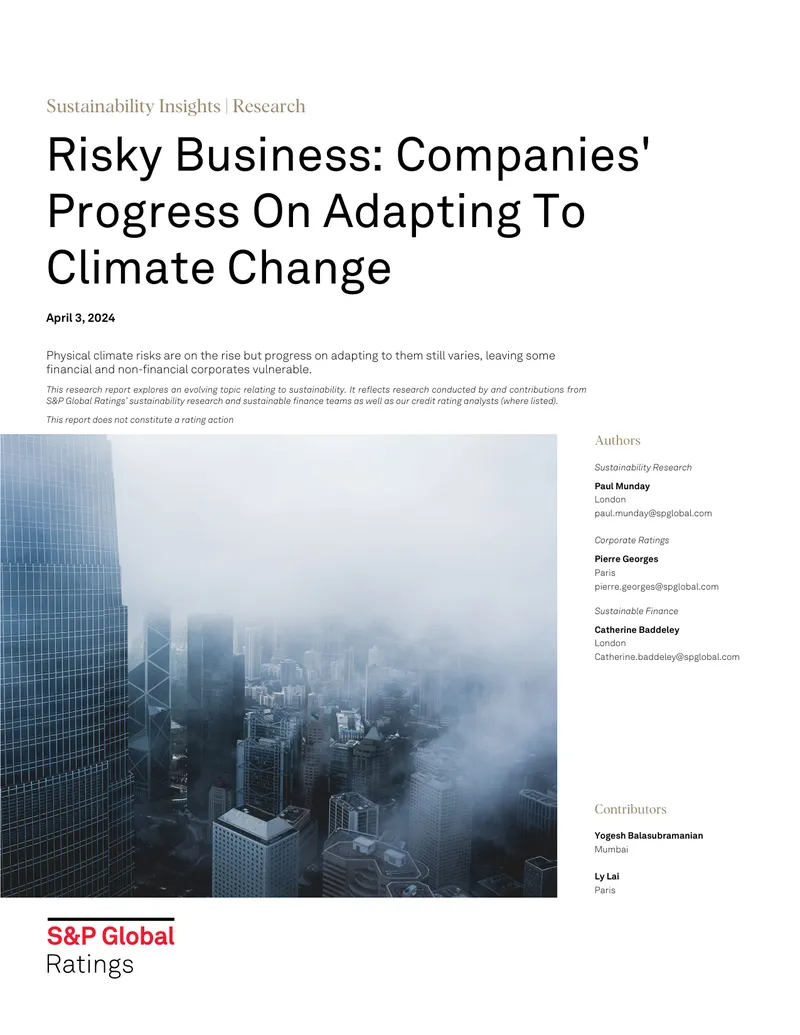 Companies' Progress on Adapting to Climate Change