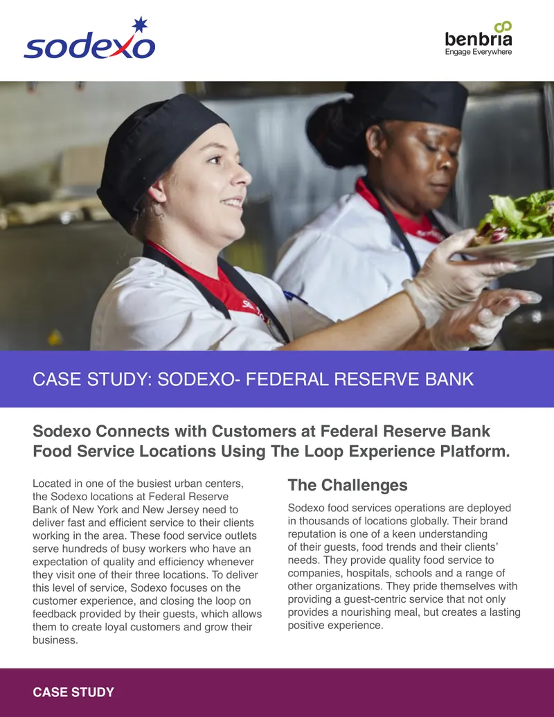 Sodexo Customer Engagement at Federal Reserve Bank