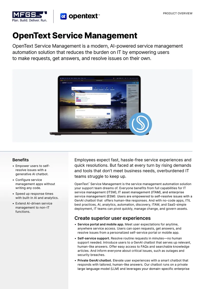 OpenText Service Management Automation Solution