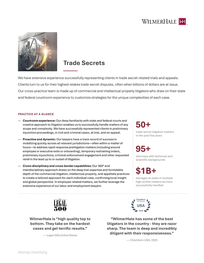 Trade Secrets Litigation and Legal Strategies