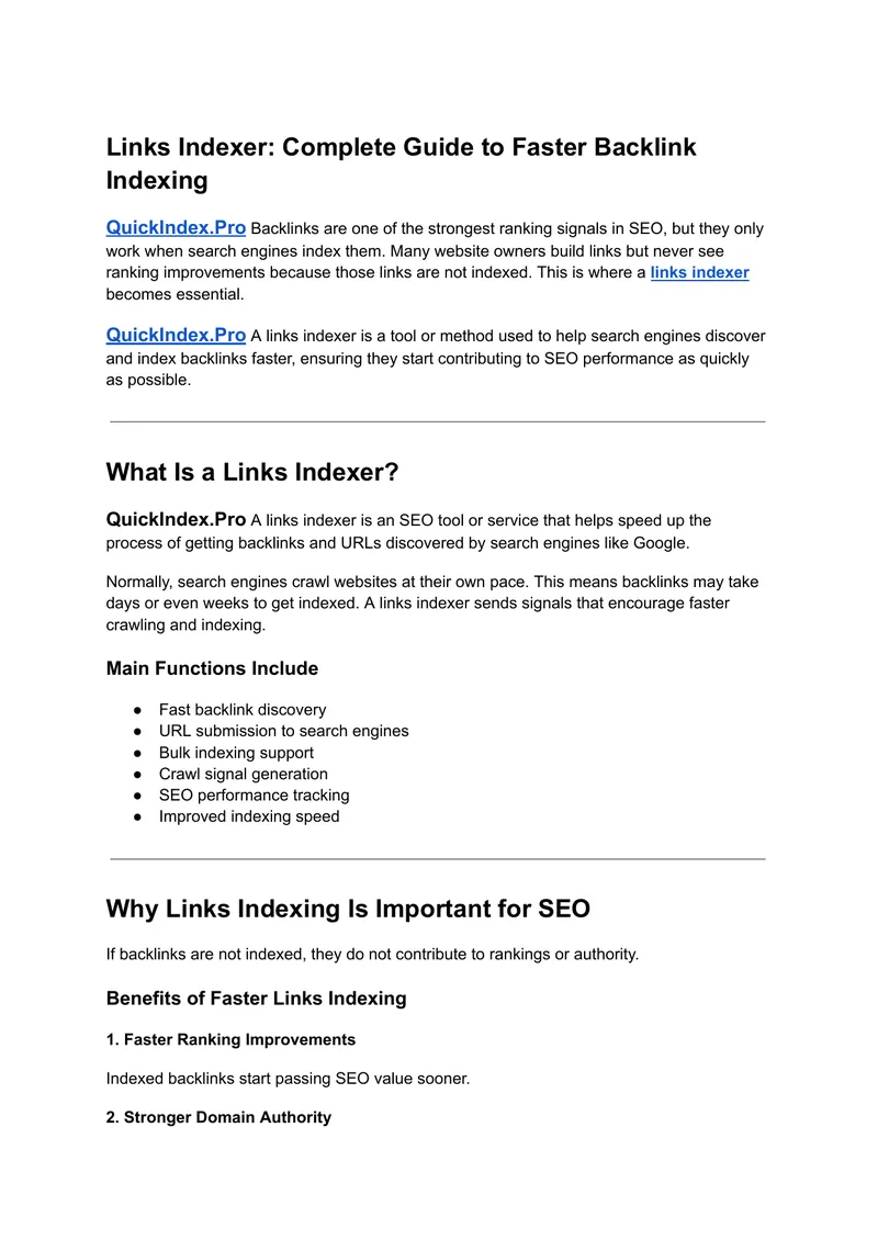 Links Indexer Guide for Faster Backlink Indexing