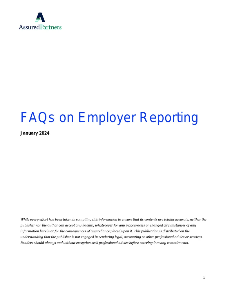 FAQs on Employer Reporting Requirements