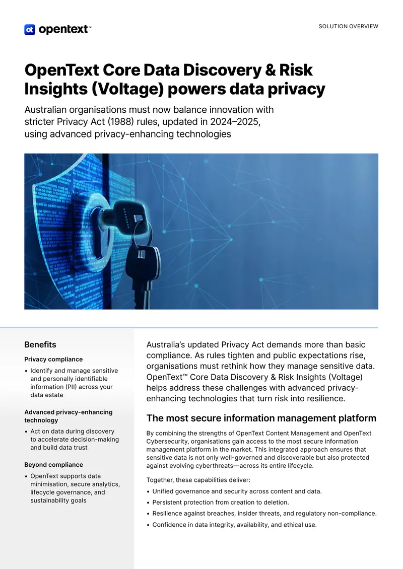 OpenText Core Data Discovery and Risk Insights Overview