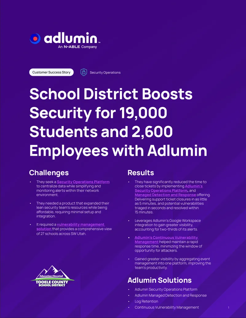 School District Enhances Security Operations with Adlumin