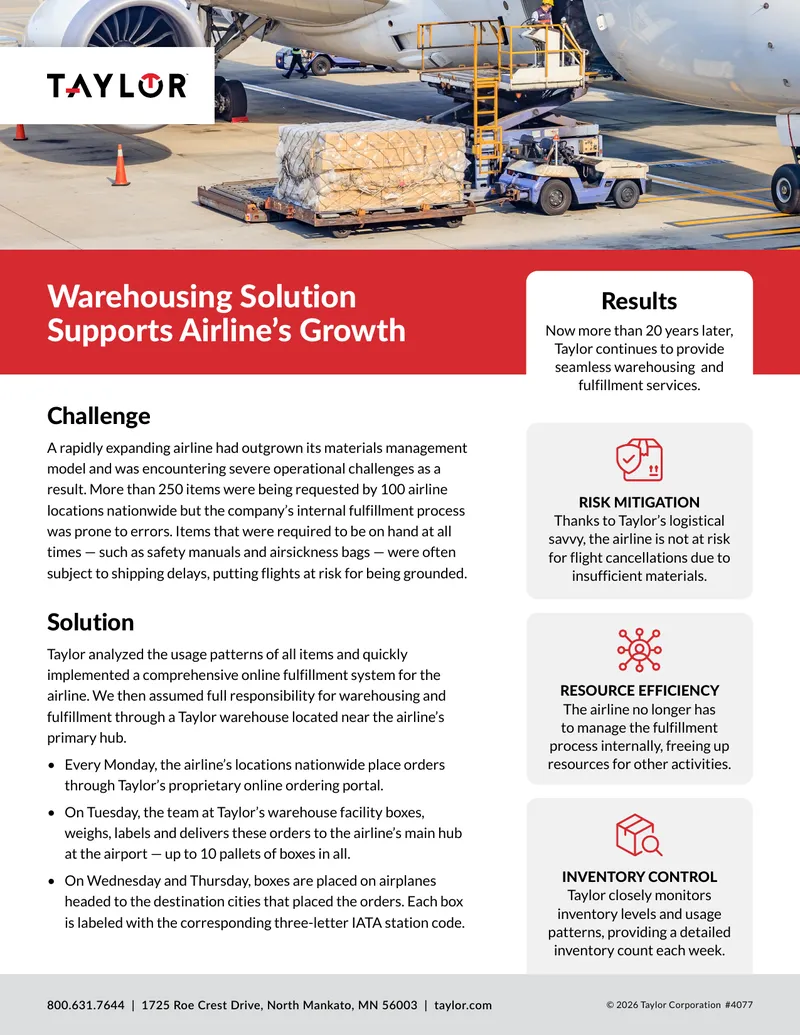 Warehousing Solution Supports Airline’s Growth