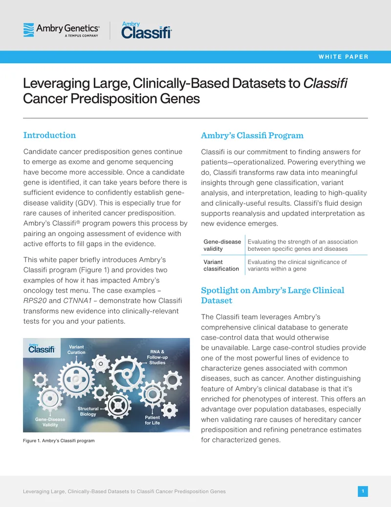Leveraging Large, Clinically-Based Datasets for Cancer Gene Classification